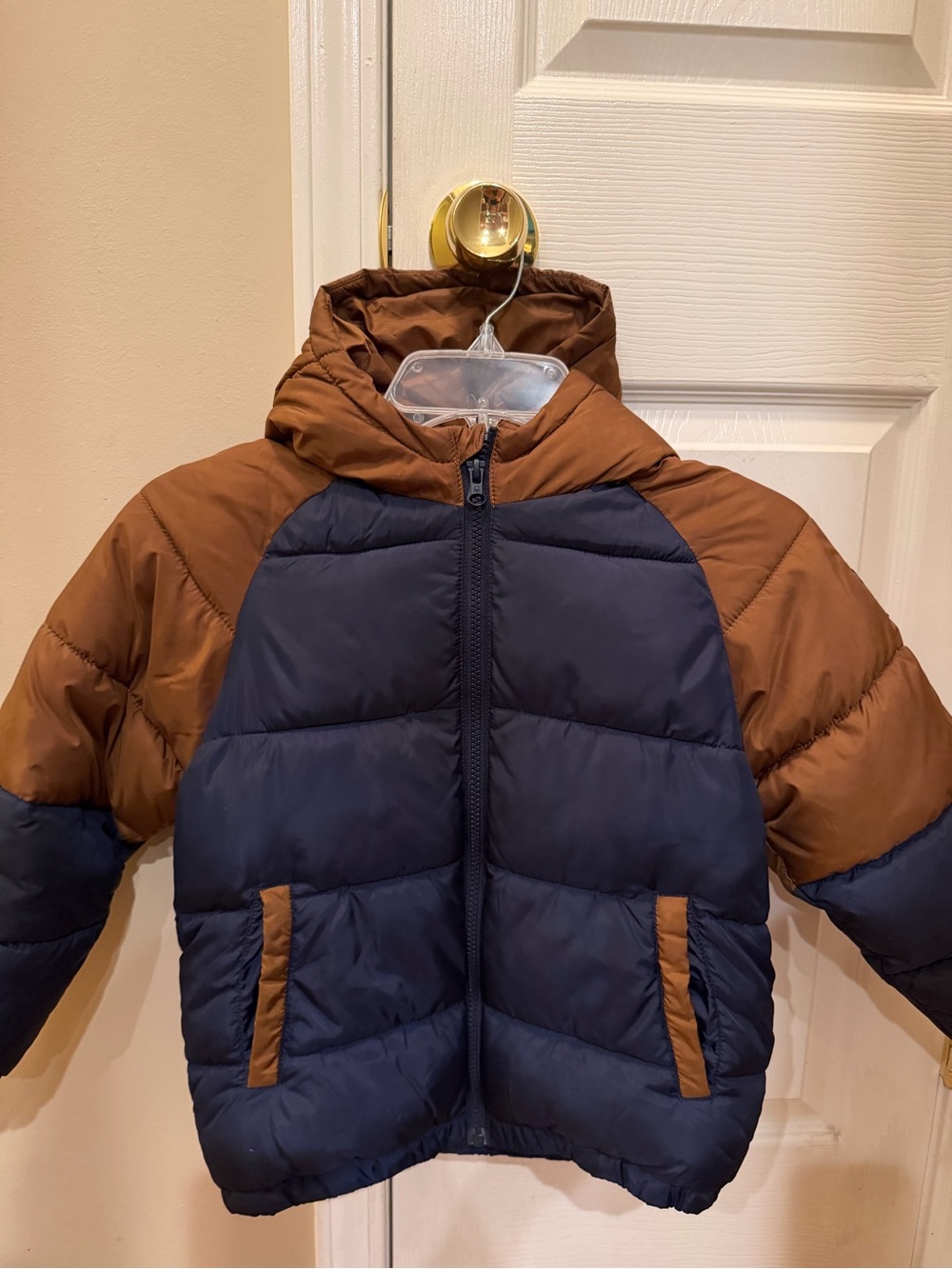 United Colors Of Benetton Navy and Brown Kids Puffer Jacket